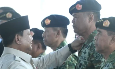 Prabowo lantik wakil panglima tni, kepala badan pertahanan, dan resmikan satuan baru