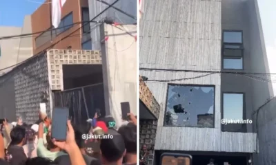 Rumah ahmad sahroni di jakarta utara diamuk massa