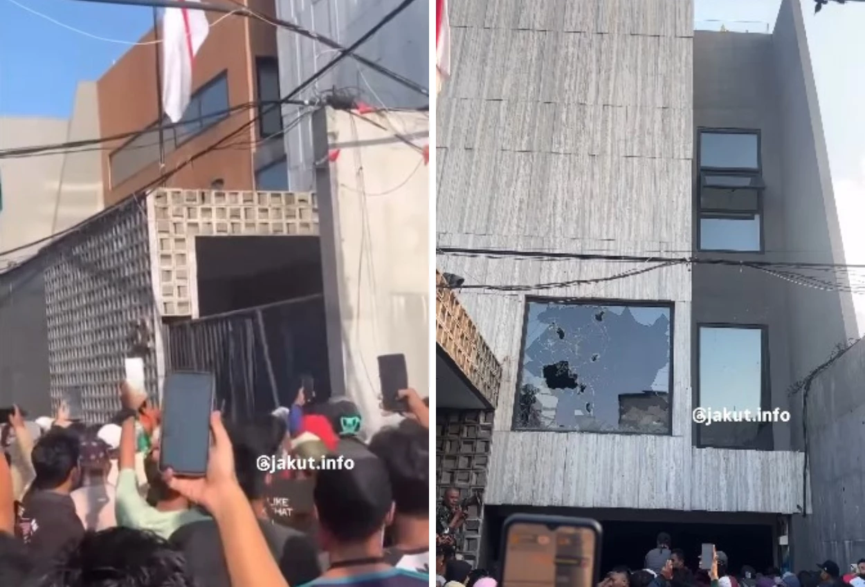 Rumah ahmad sahroni di jakarta utara diamuk massa