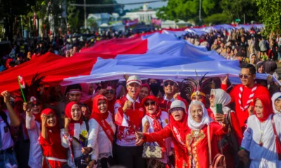 Sambut hut ri, kota bogor gelar kirab merah putih sepanjang 500 meter dan diikuti ribuan peserta