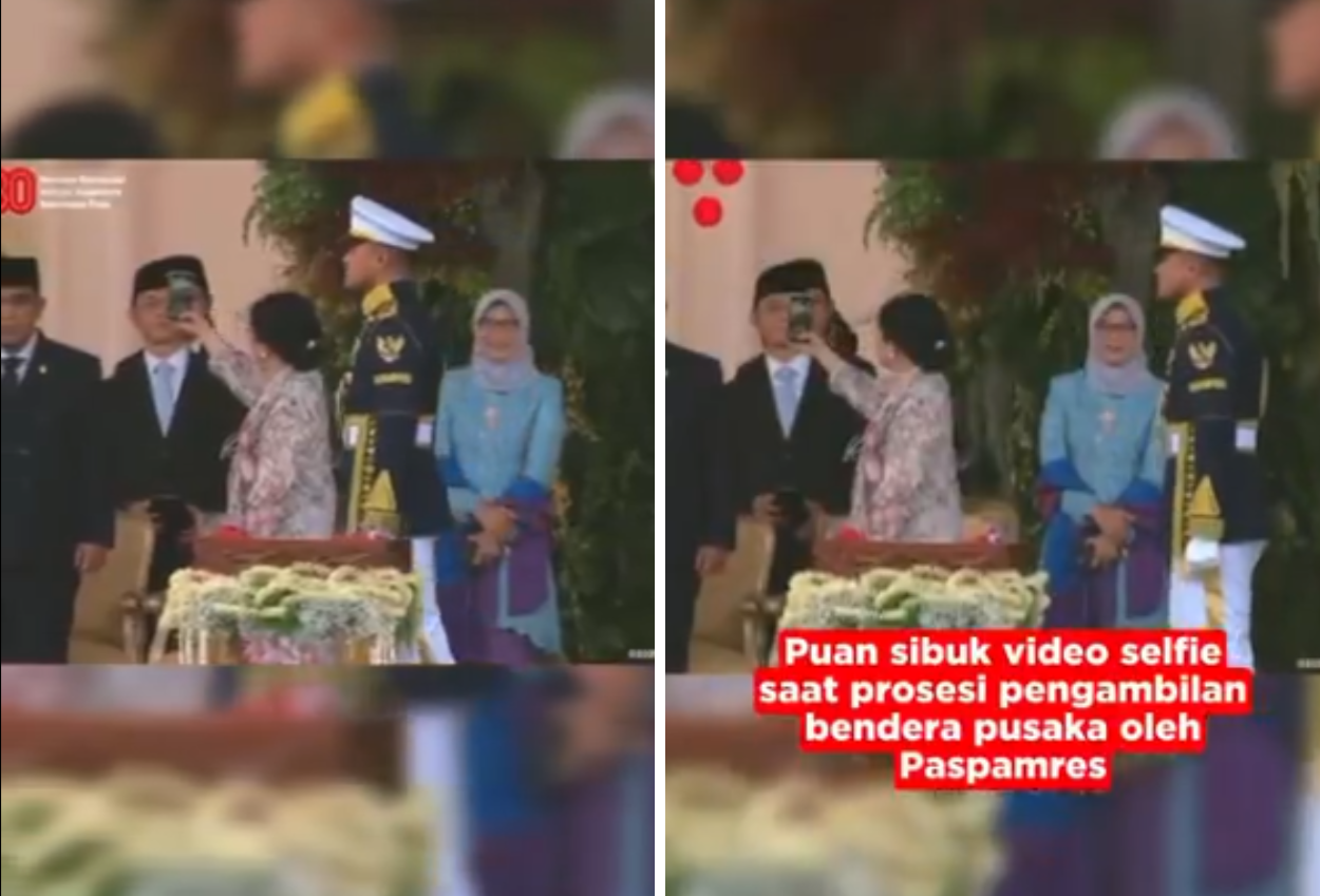 Sikap puan maharani asyik main hp saat upacara kemerdekaan jadi sorotan netizen