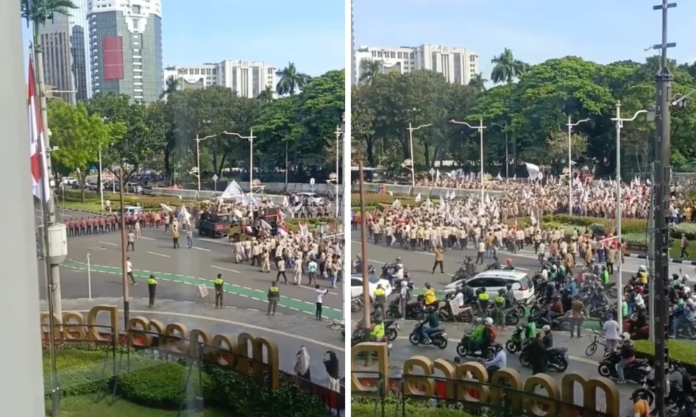 Situasi terkini demo di jakarta & pantauan lalu lintas hari ini