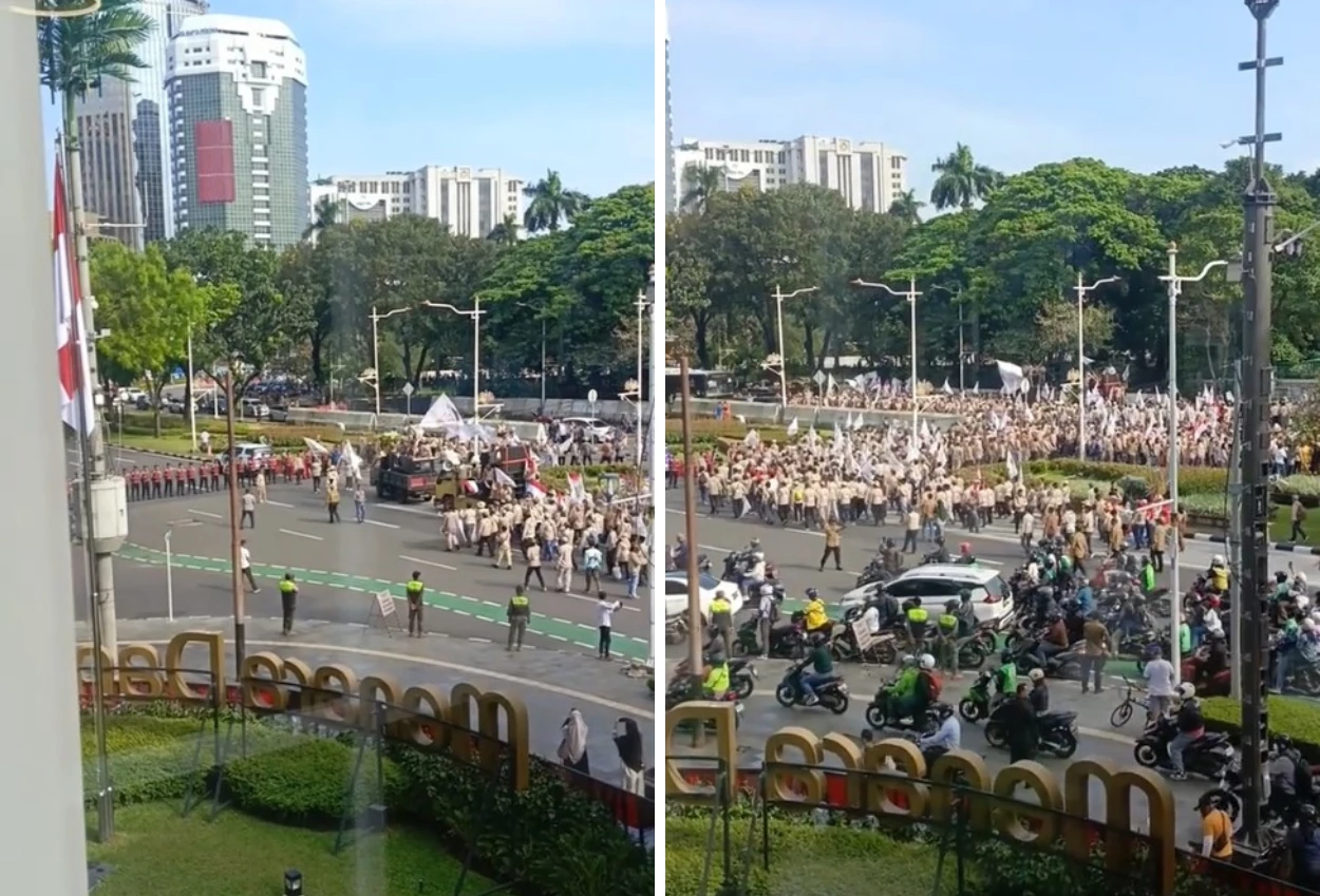 Situasi terkini demo di jakarta & pantauan lalu lintas hari ini