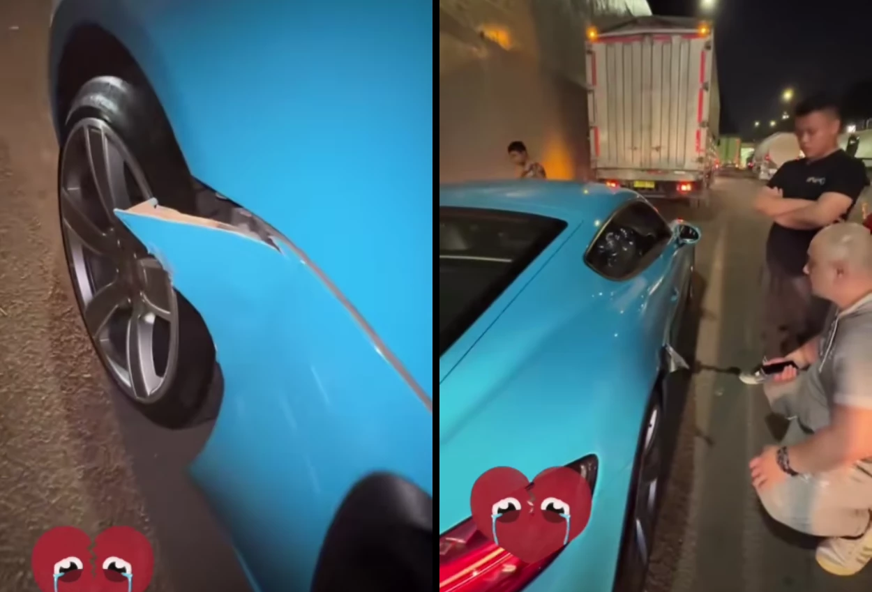 Sopir truk serempet mobil porsche, pemilik mobil hanya beri nasihat kalau ngantuk istirahat, nyawa lebih penting