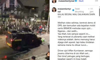 Tanggapi insiden driver ojol dilindas brimob, maia estianty ngenes dan sedih