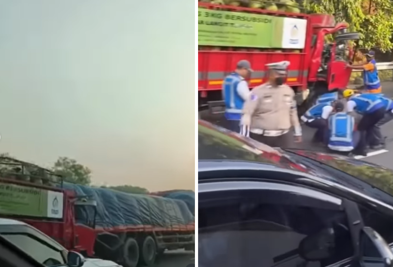 Terjadi kecelakaan truk di tol jorr, 1 orang dikabarkan tewas