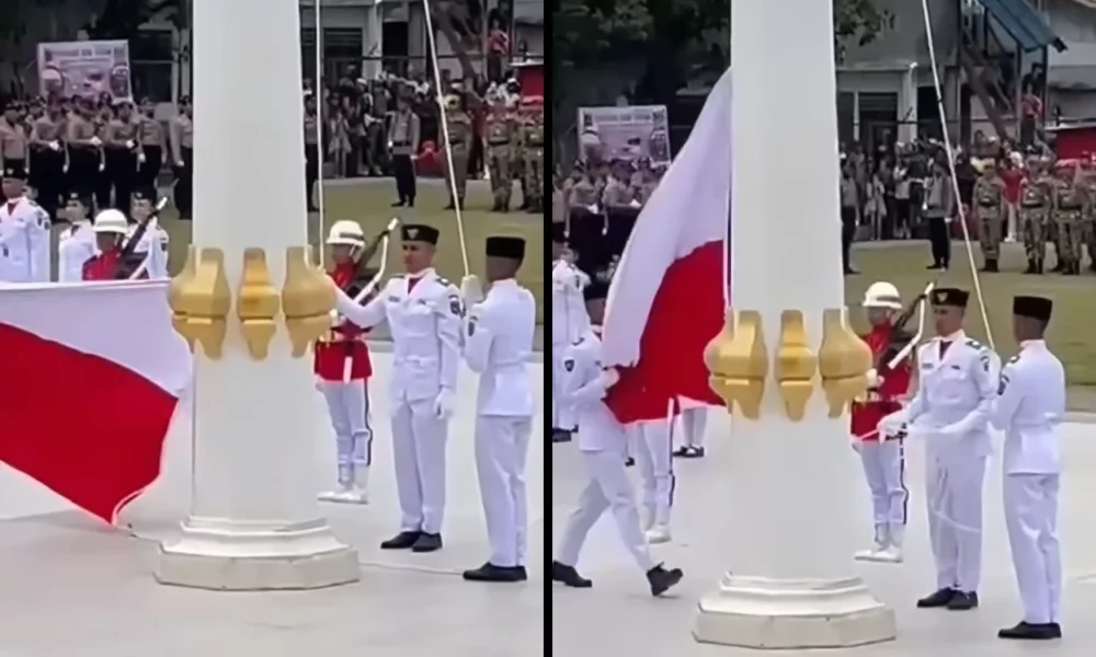 Viral paskibraka di mamasa menangis usai bendera merah putih terbalik saat hut ri ke 80