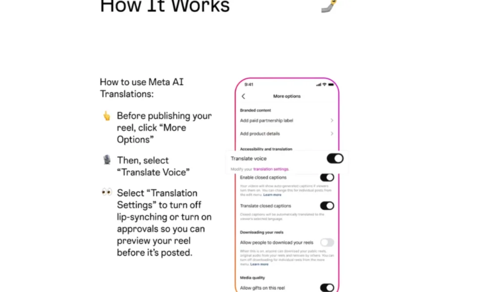 Wow! pengguna reels instagram kini bisa dubbing pakai meta ai translation