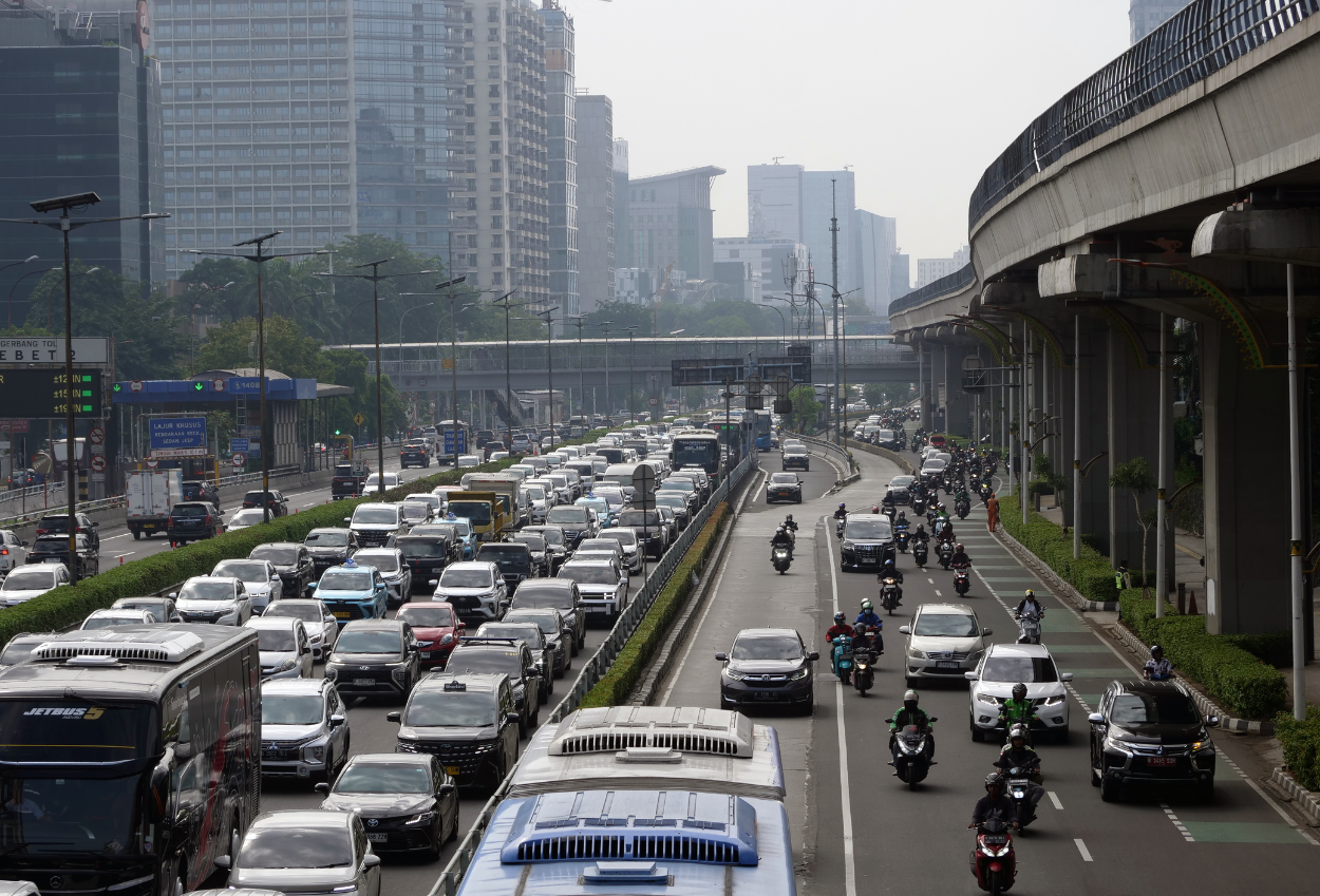 Ada demo ojol di jakarta, lalin di sejumlah ruas dialihkan