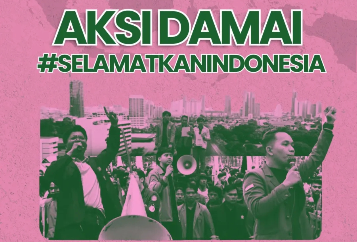 Bem si demo selamatkan indonesia siang ini di depan gedung dpr