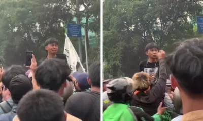Bikin heboh! fajar sadboy ikut demo bareng barisan driver ojol