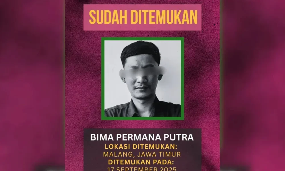 Bima permana putra ditemukan polisi di malang setelah dilaporkan hilang saat demo