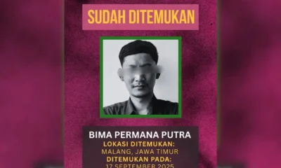 Bima permana putra ditemukan polisi di malang setelah dilaporkan hilang saat demo