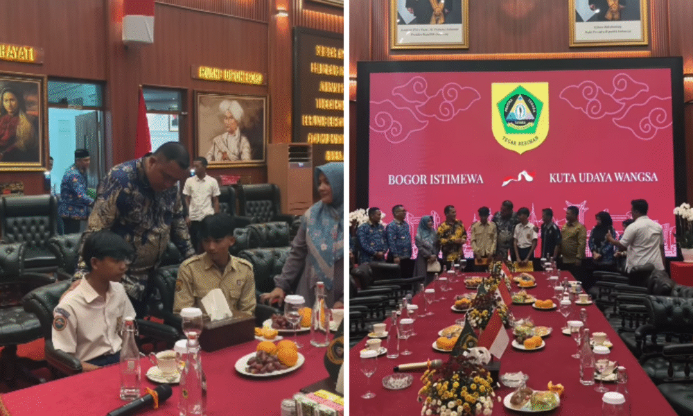 Bupati bogor temui kakak adik yang bergantian pakai seragam sekolah karena kesulitan ekonomi