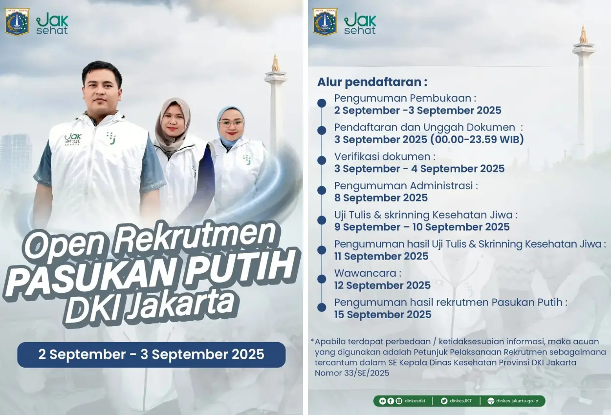 Cara daftar lowongan kerja pasukan putih jakarta, cek di sini!