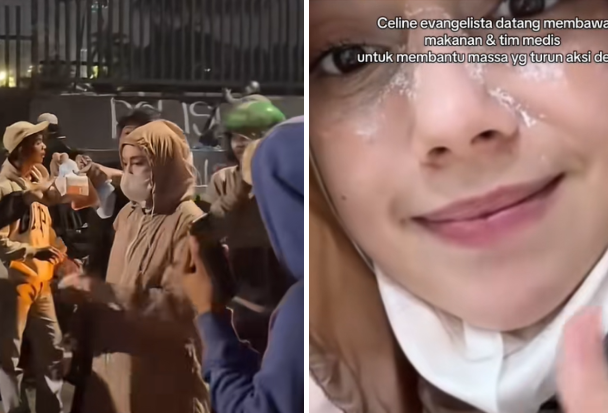 Celine evangelista diam diam turun jadi tim medis buat bantu demonstran