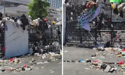 Enggan dengar aspirasi rakyat, gedung dprd jabar dilempari sampah