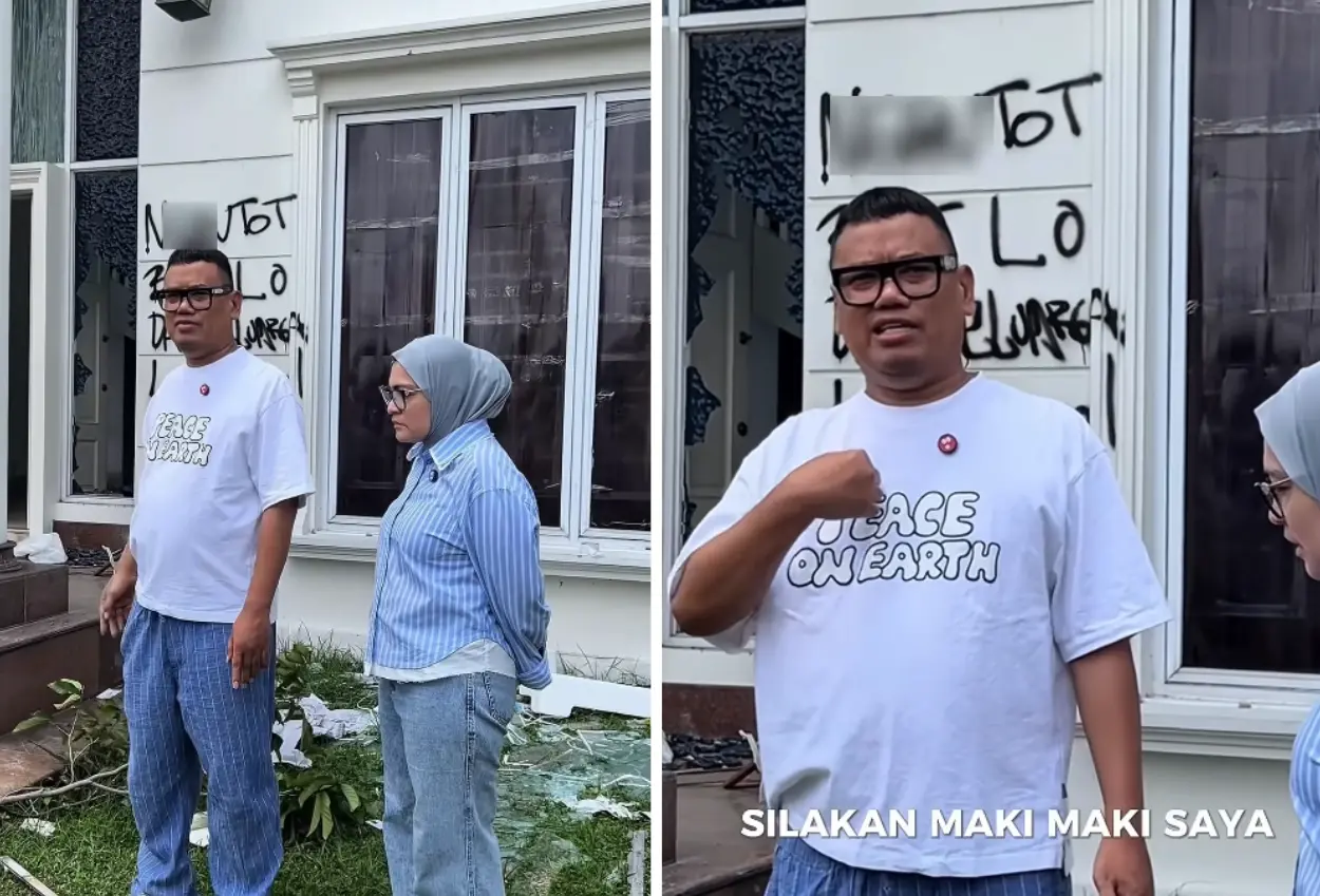 Hancur lebur! uya kuya dan astrid menangis cek kondisi rumah usai dijarah massa