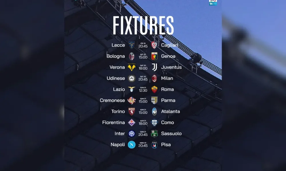 Jadwal lengkap liga italia pekan ini ada derby roma dan misi bangkit inter milan