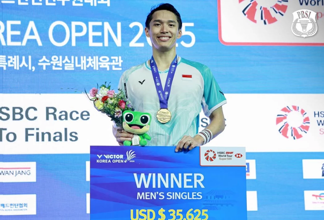 Jonatan christie rebut gelar juara korea open 2025 usai tumbangkan anders antonsen