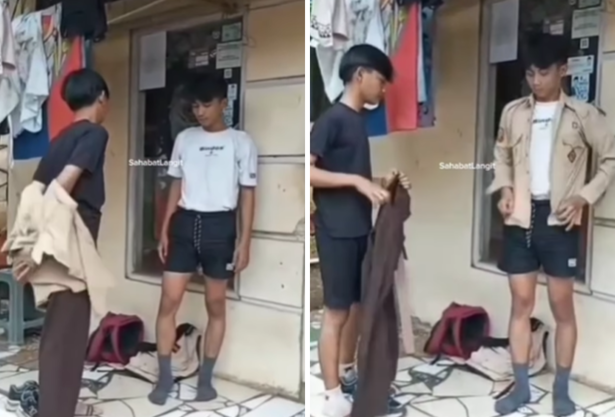 Kakak adik di bogor gantian pakai seragam sekolah karena tak punya uang, ibu alami gangguan jiwa