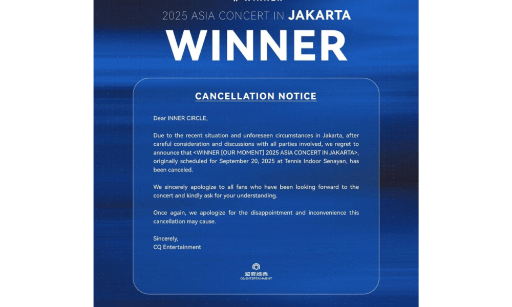 Konser winner di jakarta 20 september resmi dibatalkan