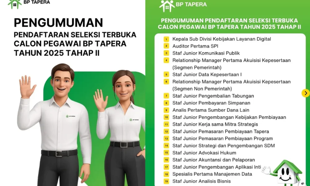 Lowongan kerja bp tapera dibuka, cek persyaratan dan cara daftarnya