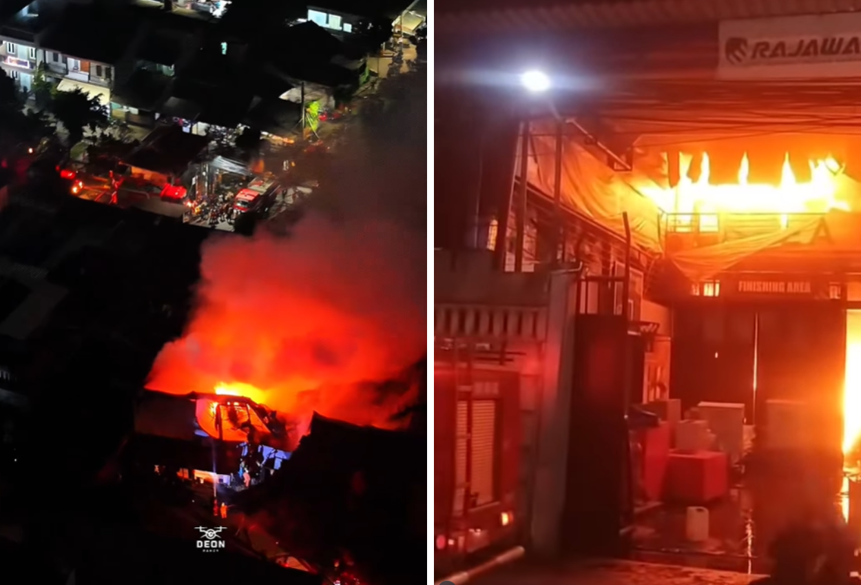 Pabrik konstruksi di tangsel ludes terbakar, 20 damkar dikerahkan