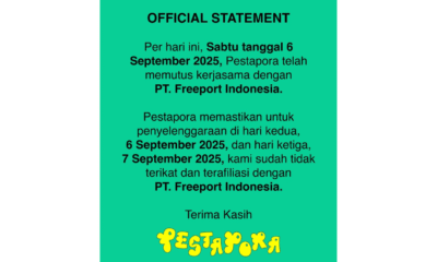Pestapora putus kerja sama dengan pt freeport usai sejumlah musisi kompak undur diri