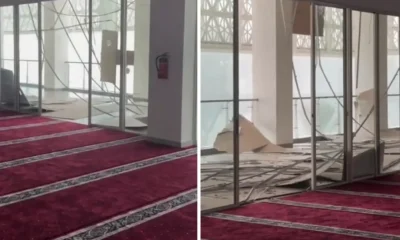 Plafon masjid di bsd ambruk diterpa hujan dan angin kencang