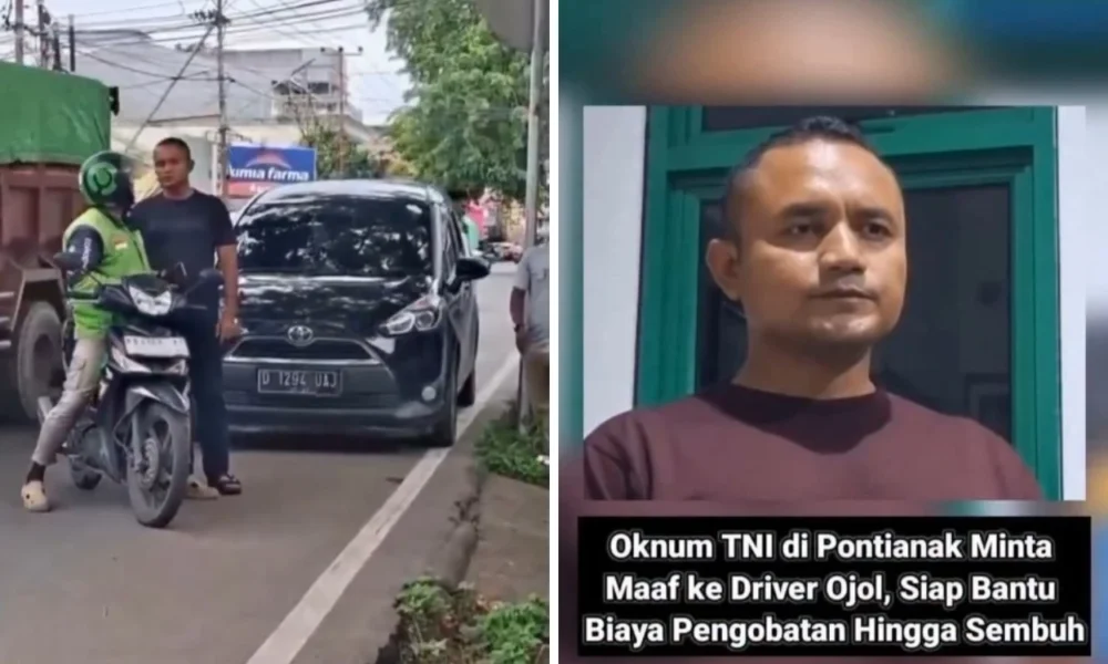 Prajurit tni di pontianak aniaya driver ojol hingga patah tulang
