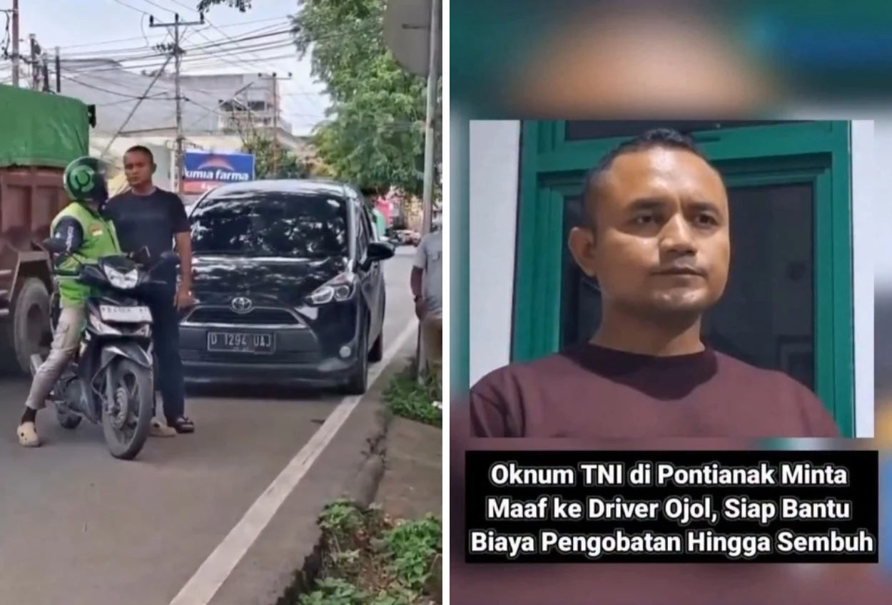 Prajurit tni di pontianak aniaya driver ojol hingga patah tulang