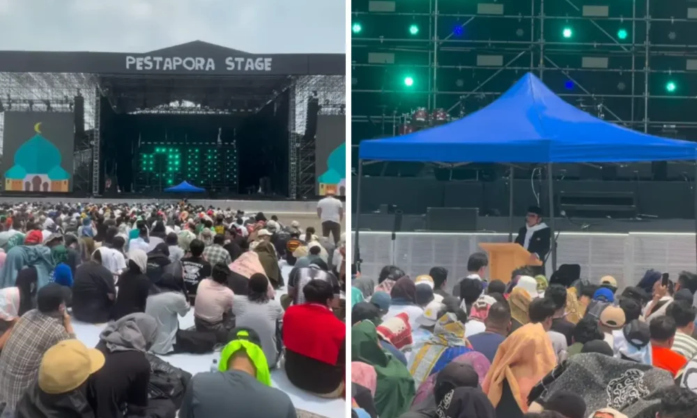 Rhoma irama pimpin salat jumat di pestapora 2025, jamaah membludak!