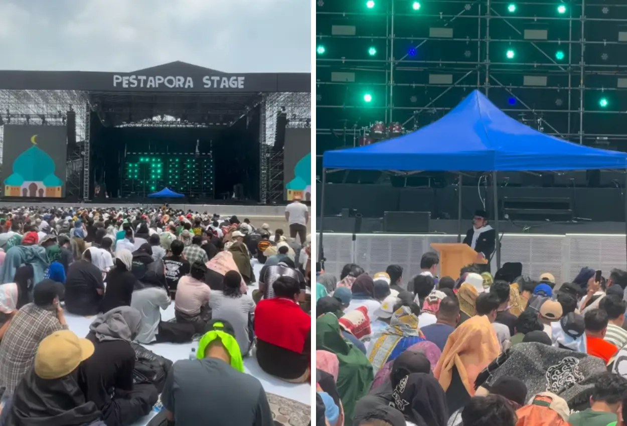 Rhoma irama pimpin salat jumat di pestapora 2025, jamaah membludak!