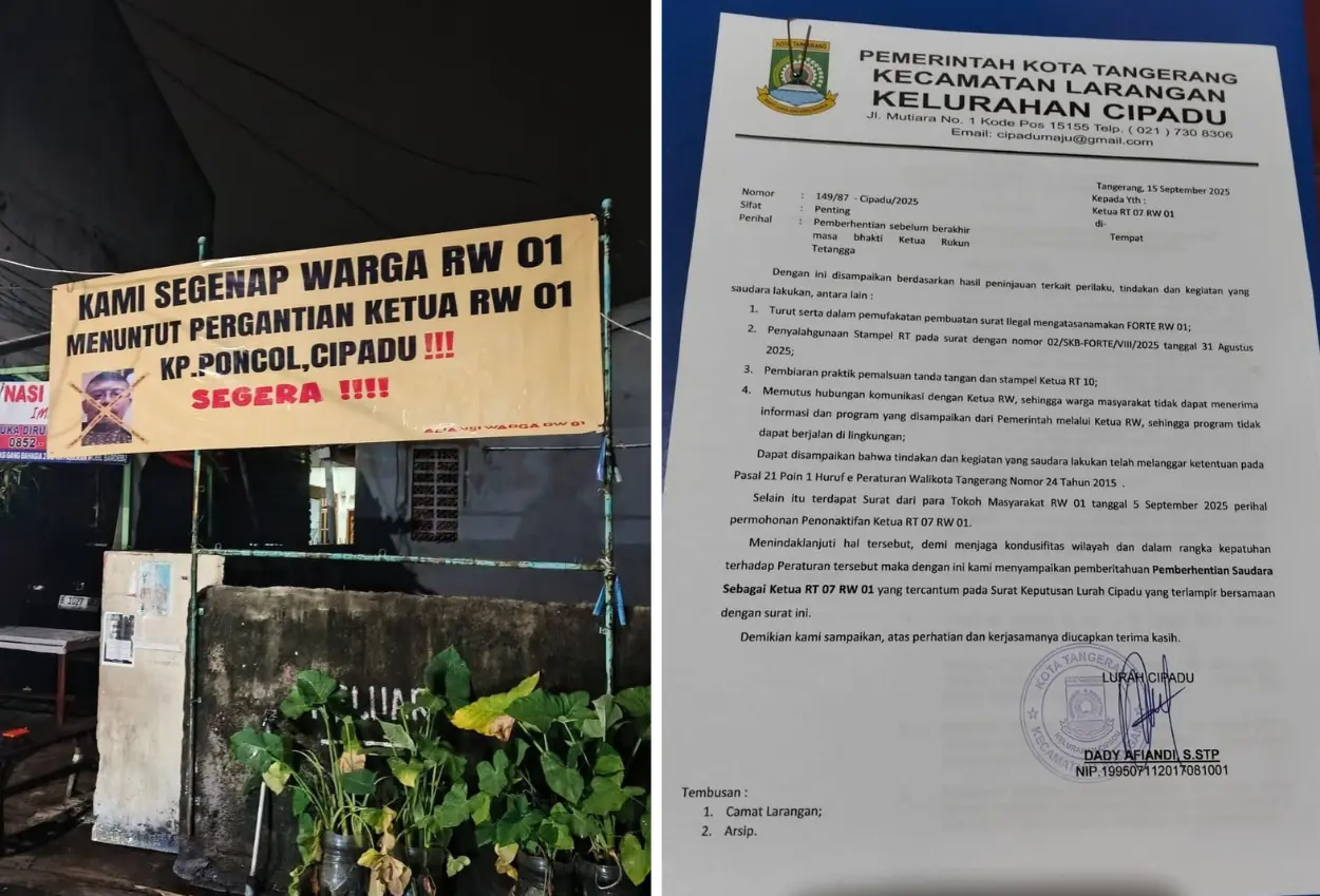 Viral! 9 ketua rt di cipadu tangerang dicopot langsung oleh lurah