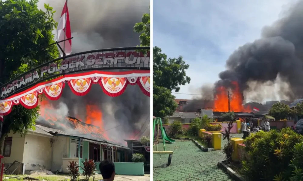 Viral! asrama polri di serpong ludes terbakar