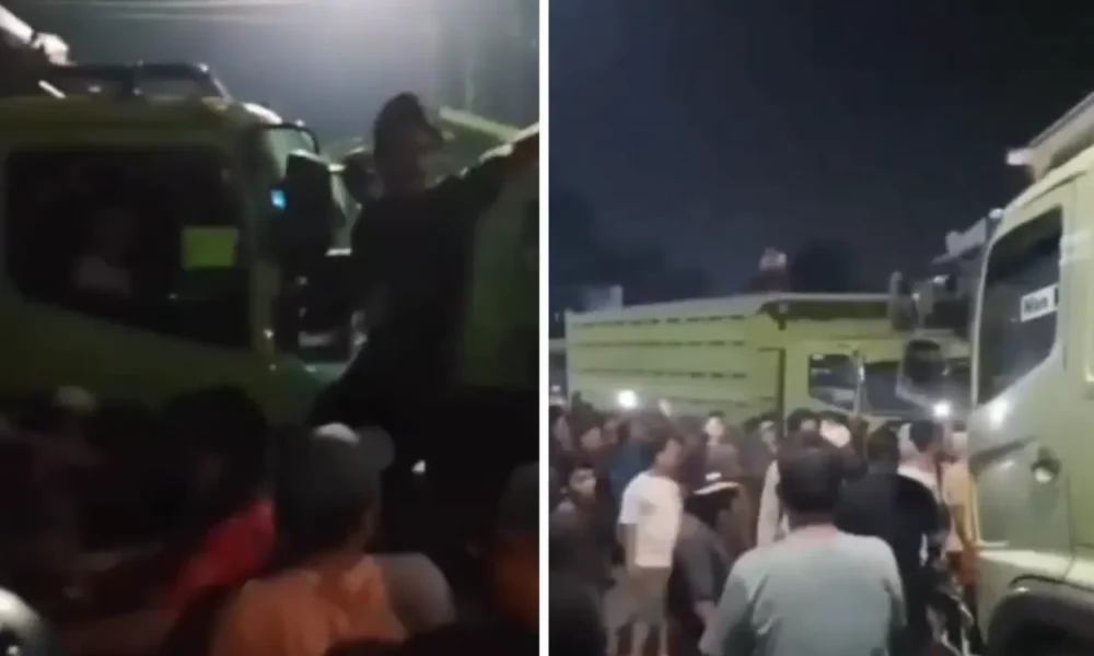 Viral! lalu lintas macet parah imbas sopir truk tambang blokade jalan di perbatasan bogor tangerang