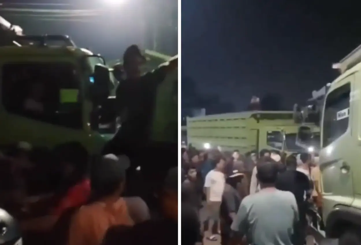 Viral! lalu lintas macet parah imbas sopir truk tambang blokade jalan di perbatasan bogor tangerang