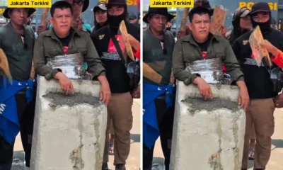 Viral! pria rela cor badan saat aksi demo hari tani nasional