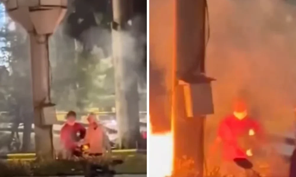 Viral! provokator pembakar fasilitas umum saat demo tertangkap kamera