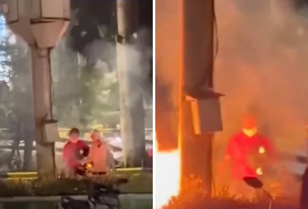 Viral! provokator pembakar fasilitas umum saat demo tertangkap kamera