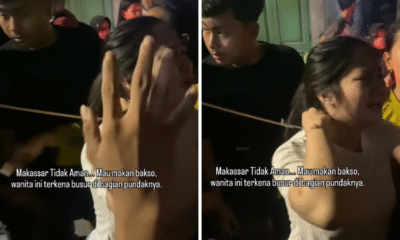 Wanita di makassar tertancap busur saat hendak makan bakso