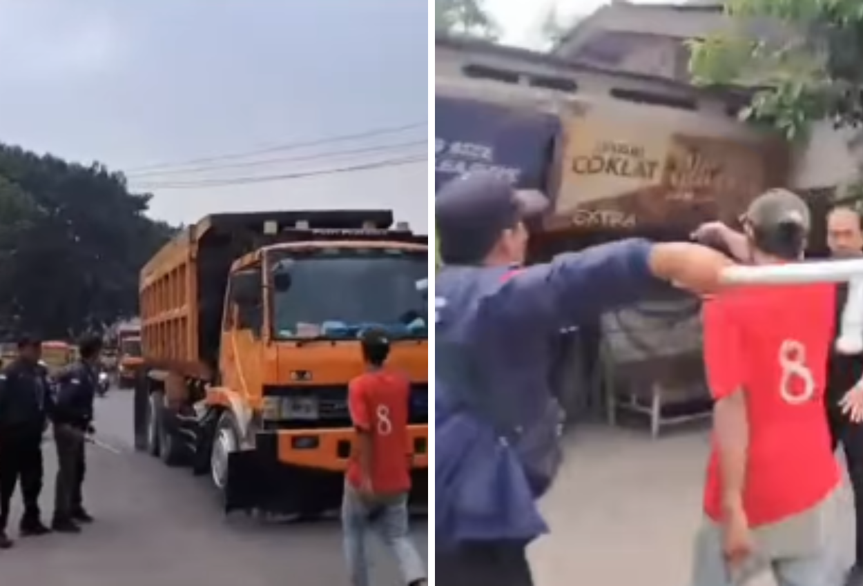 Warga ngamuk ke posko dishub karena banyak truk melintas di luar jam operasional