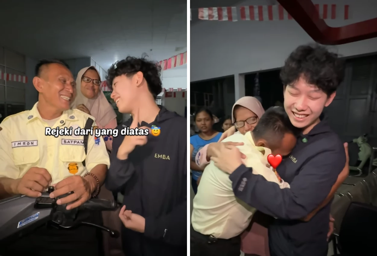 Willie salim beri motor dan uang tunai rp50 juta untuk satpam yang motornya dibakar saat demo