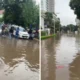 Banjir yang sempat merendam kemang pagi ini terpantau surut