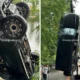 Gagal diderek, mobil yang tersangkut di tanggul malah tercebur ke kali daan mogot