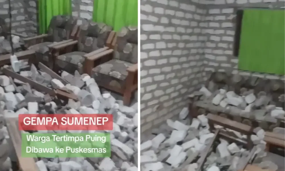 Gempa m 6,5 di sumenep rusak masjid hingga rumah, warga tertimpa reruntuhan