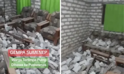 Gempa m 6,5 di sumenep rusak masjid hingga rumah, warga tertimpa reruntuhan