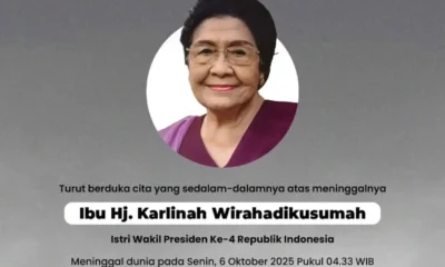 Innalillahi! istri wapres ke 4 umar wirahadikusumah, karlinah djaja atmadja tutup usia