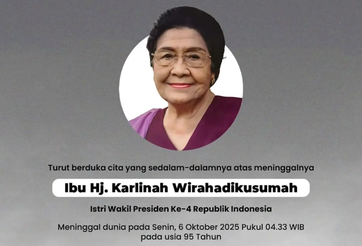 Innalillahi! istri wapres ke 4 umar wirahadikusumah, karlinah djaja atmadja tutup usia